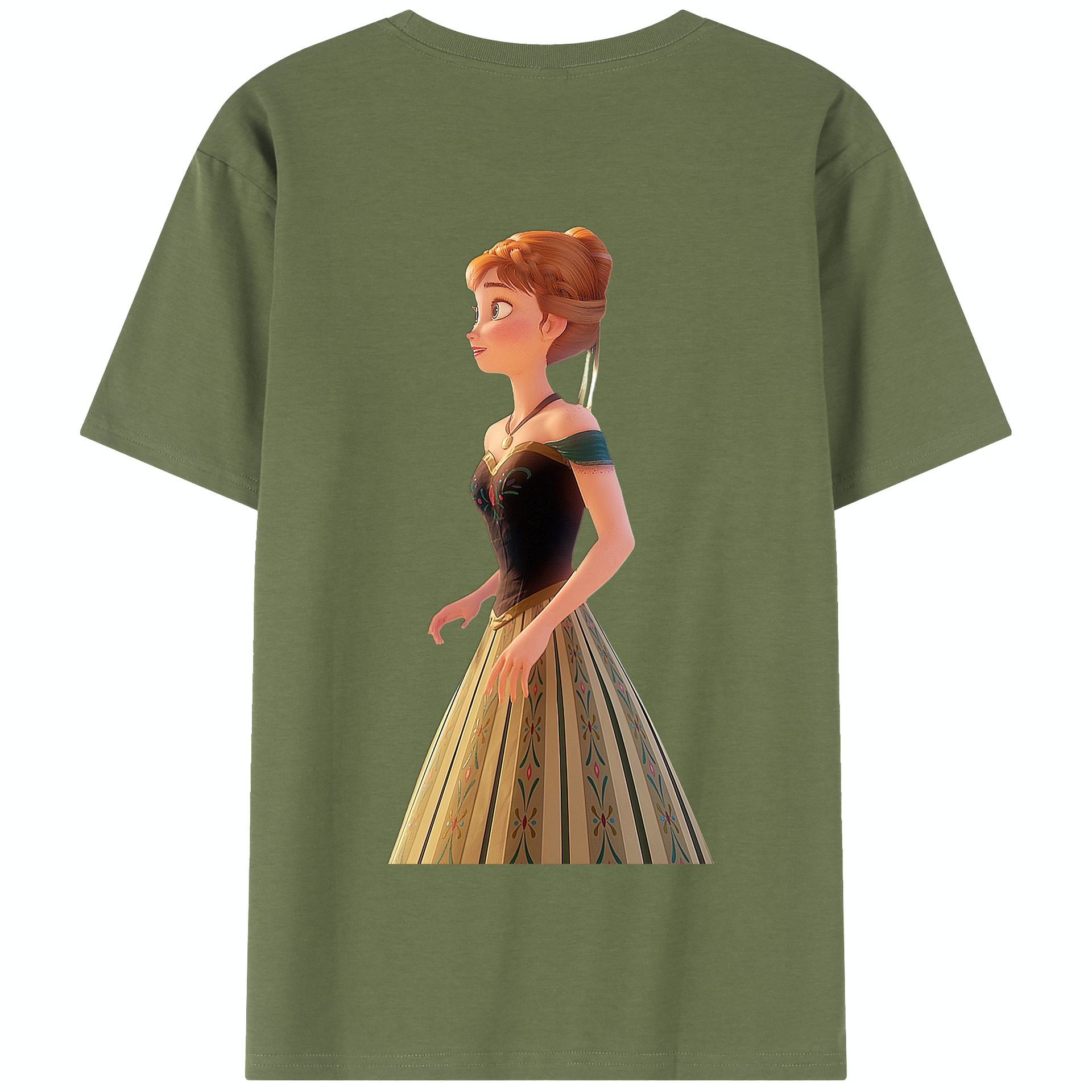 （画像用） アナと雪の女王 アンナ エルサ Frozen Anna Elsa 綿100％半袖Tシャツ（背面プリント）